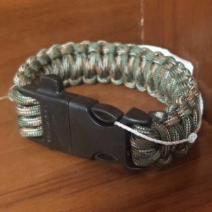Paracord Survival Bracelet – Green Tan Camo Camping