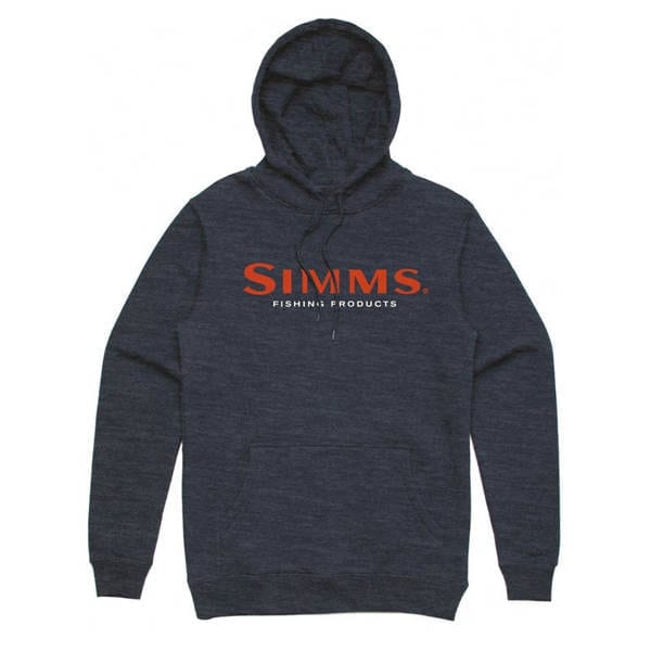 Simms Logo Hoody Navy Heather Men's Clothing