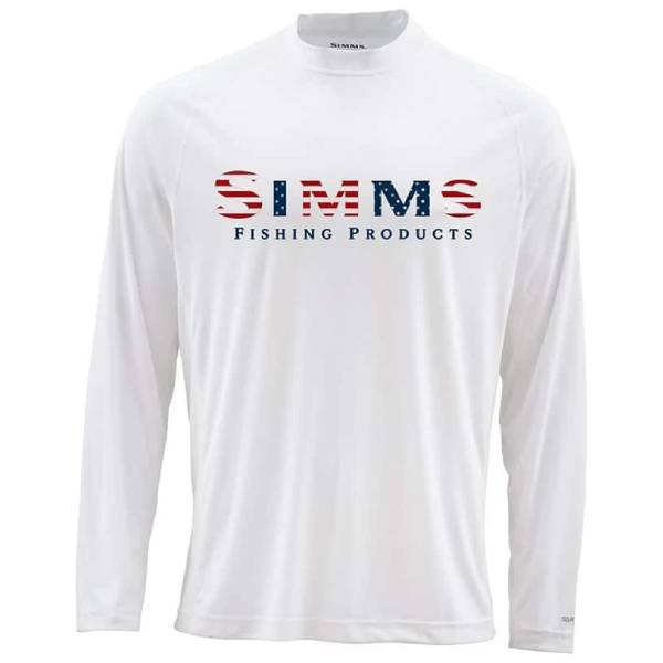 Simms SolarFlex LS Crewneck Print Fishing Shirt – USA Simms White Fishing