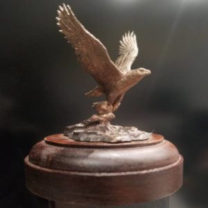 DeLodzia Mini Bronze Bald Eagle Cruising Statue Miscellaneous
