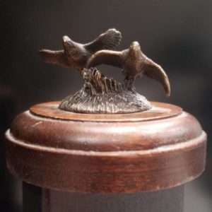DeLodzia Mini Bronze Quail Birds of a Feather Statue Miscellaneous