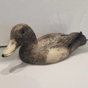 DeLodzia Unpainted Duck Contemplating His Navel Paperweight Miscellaneous
