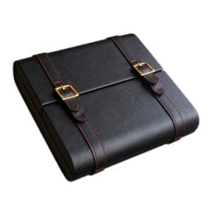 Augustus 20 Count Black Leather Travel Cigar Humidor Cases