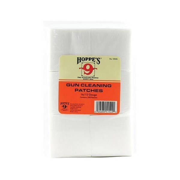 Hoppe’s 16/12 Gauge Cleaning Patches 300Ct Gun Cleaning & Supplies