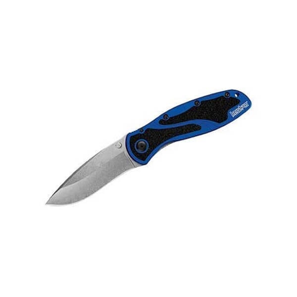 Kershaw Blur Navy Blue Stonewashed Assisted Folding Knife 3.4″ Folding Knives