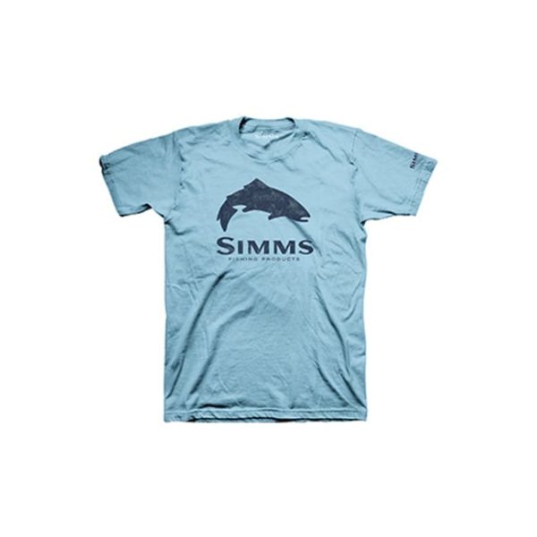 SIMMS Topo Camo Logo Short Sleeve T-Shirt Fishing