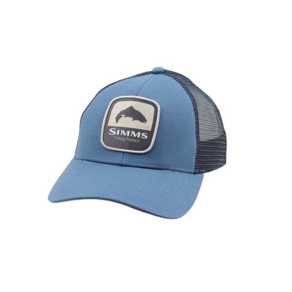 SIMMS Trout Patch Trucker, Blue Stream Caps & Hats