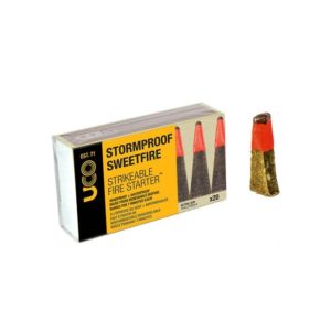 UCO Gear Stormproof Sweetfire Strikable Fire Starters, 20 Pack Camping