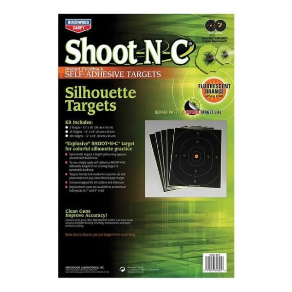 Birchwood Casey Shoot-N-C Silhouette 12″x18″ 5 Pack Firearm Accessories