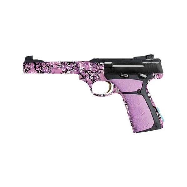 Browning Buck Mark Pistol, 22 LR, 5.5″ BBL, Single-Action, Pink Ultragrip FX Grip, Buckthorn Pink Alloy Finish, 10 + 1 Rd Firearms