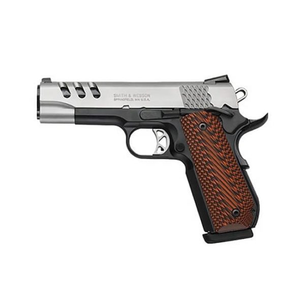 Smith & Wesson 1911 Performance Center DAO 45ACP 4.25″ 8+1 Custom Wood G10 Grip Blk Firearms