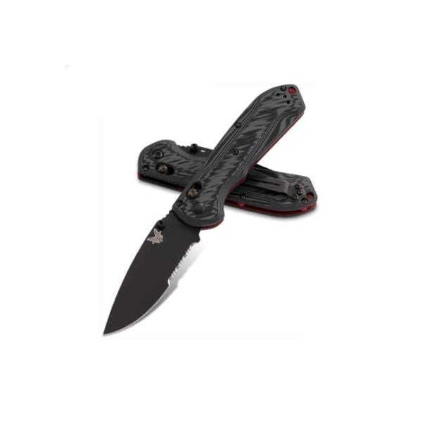 Benchmade Freek Black Steel Partially Serrated Blade Folding Knives