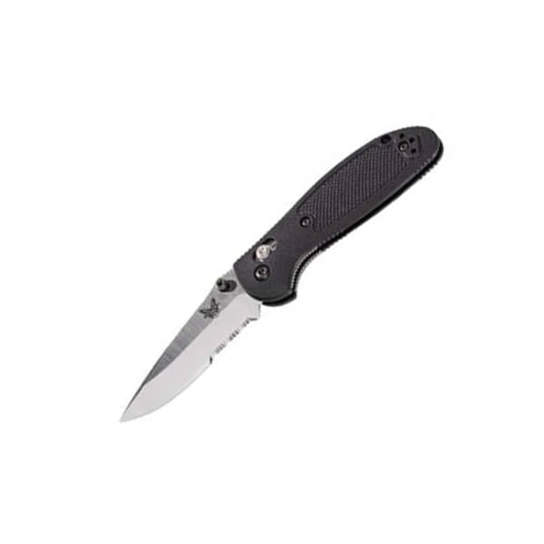 Benchmade Mini Griptilian AXIS Lock 2.91″ Satin Drop Point Combo Serrated Blade Folding Knives