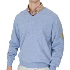 Famars Men’s V-neck Sweater – Light Blue Clothing