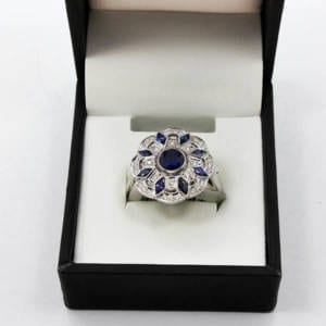 1.50 Carat Sapphire and .18 Carat Diamond Gold Ring 6.70 Grams Unique Offerings