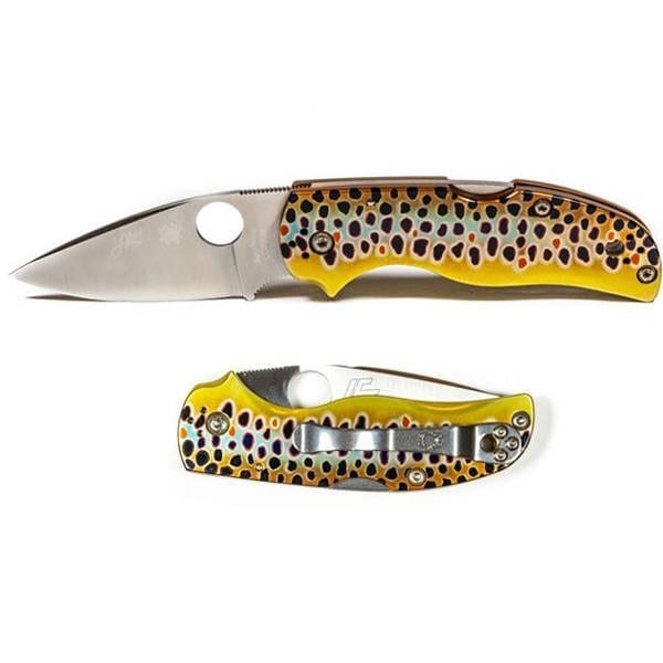 Abel + Spyderco Native 5 Brown Trout Folding Knife Folding Knives