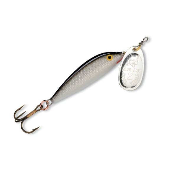 Blue Fox Minnow Spin, 1/8 Lure Silver/Plated Silver Fishing