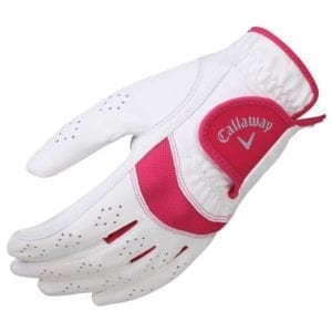Callaway Women’s X-Tech Left Golf Glove, Large – White/Pink Gloves