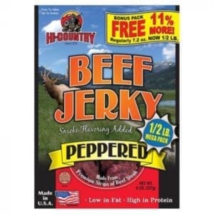 Hi-Country Beef Jerky, 8 oz – Peppered or Teriyaki Camping Essentials