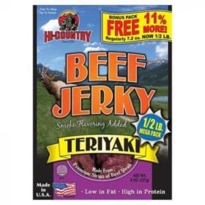 Hi-Country Beef Jerky, 8 oz – Peppered or Teriyaki Camping Essentials