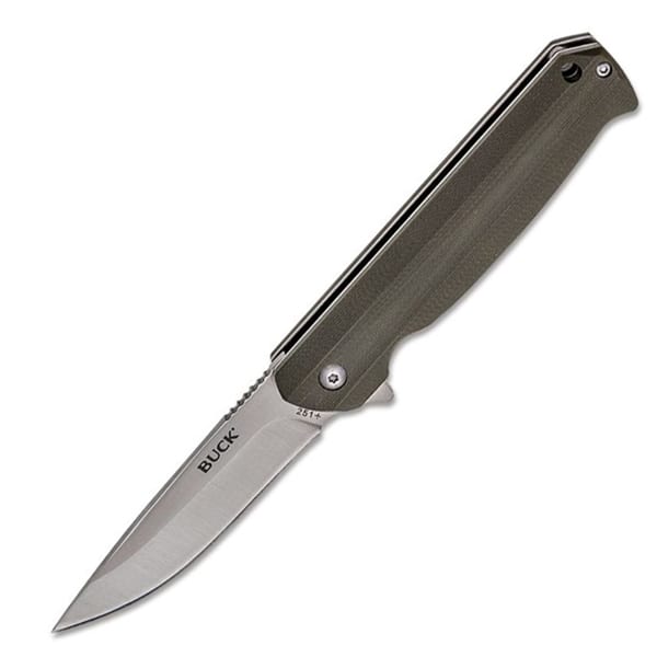 Buck Langford 3.375″ Folding Knife OD Green Fixed Blade