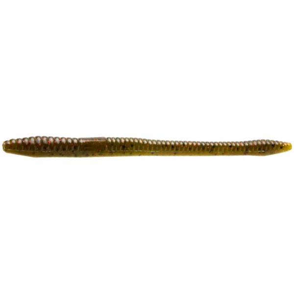 Zoom Finesse Worm – Green Pumpkin Red Fishing