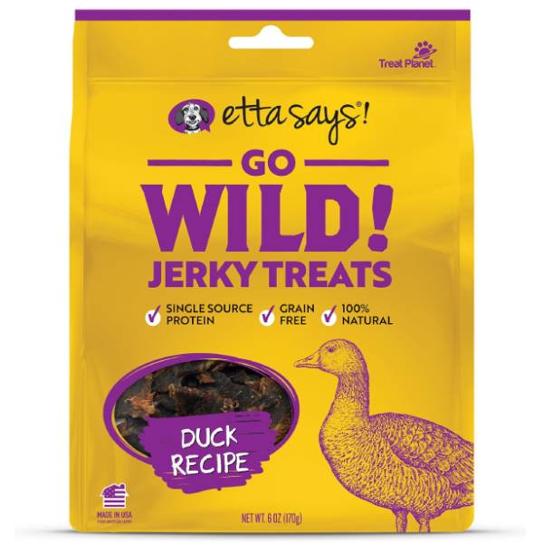 Etta Says Go Wild Jerky Dog Treats – Duck Recipe Dog Training & Supplies