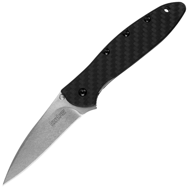 Kershaw Leek Folding Pocket Knife – CPM154, Carbon Fiber, Stonewash Folding Knives