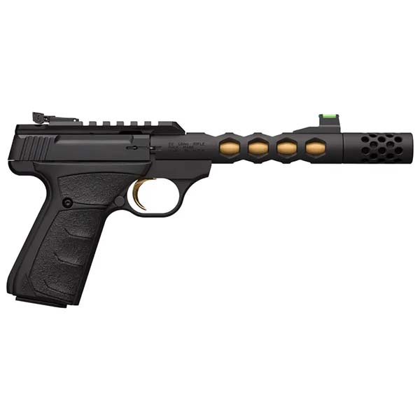 Browning Buck Mark PLS VIS Black/Gold Single .22 LR 5-7/8″ Handgun Firearms