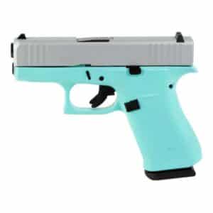 Glock 43X Robins Egg /SILVER Semi-Auto 9mm 3.41″ Handgun Firearms