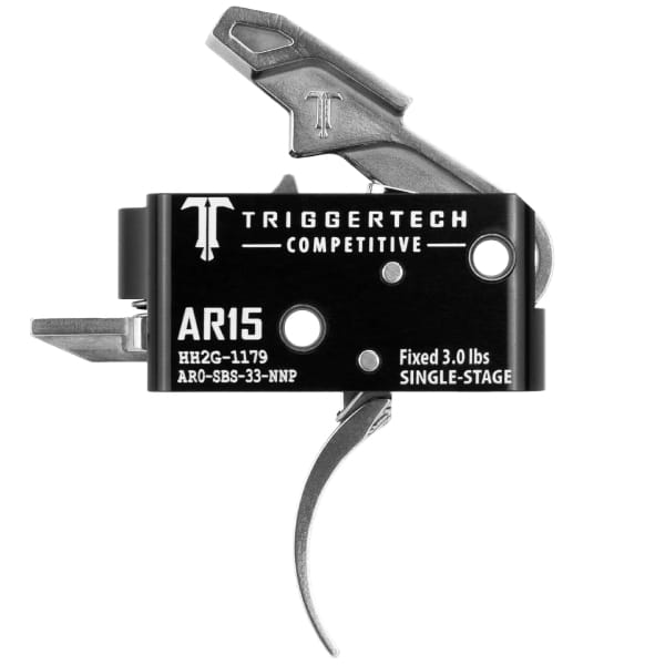 TriggerTech AR-15 Single-Stage Competitive Trigger, Pro Curved – Stainless Firearm Accessories