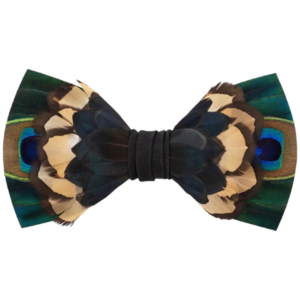 Brackish Nomad Peacock and Pheasant Feather Bow Tie Bow Ties