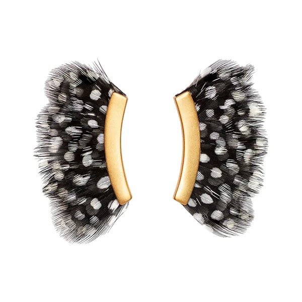 Brackish Deich Feather Statement Earrings Jewelry