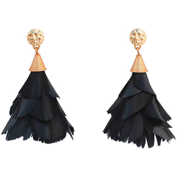 Brackish Parades Petite Feather Statement Earrings Jewelry