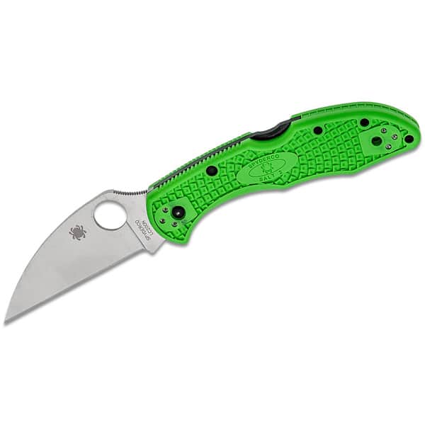 Spyderco Salt 2 Green LC200N Wharncliffe PlainEdge Folding Pocket Knife Folding Knives