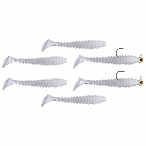 Perfection Lures Pre-Rigged Swimbait Lure Kit - White Flash