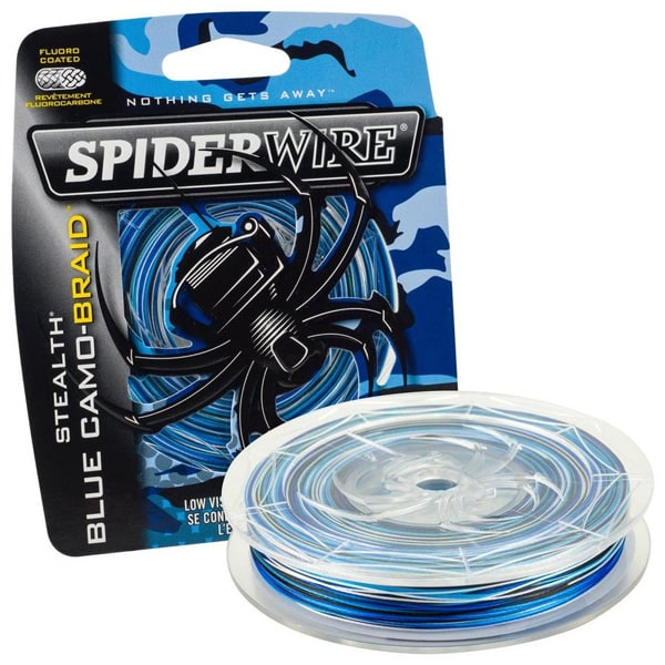 SpiderWire Stealth Blue Camo-Braid Fishing Line, 50lb 300yd Fishing