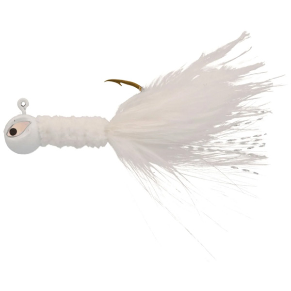 Eagle Claw Pro-V Crappie Chenille Jig Lures, 1/8oz - White ☆ The